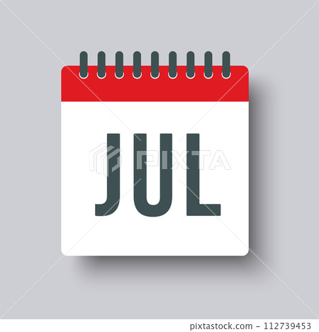Vector template icon page calendar, month July 112739453
