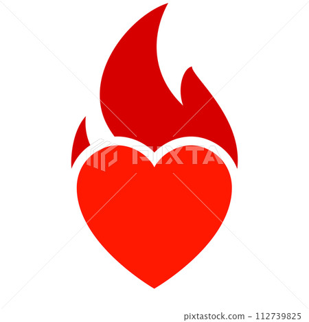 Fire flame icon, hot heart symbol Fire flame icon, hot heart symbol 112739825