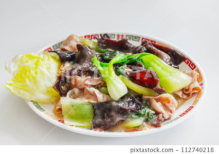 Bok choy and pork sauce 112740218