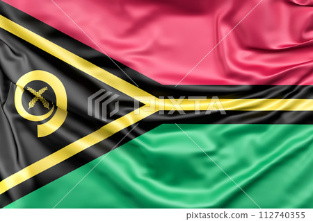 Ruffled Flag of Vanuatu. 3D Rendering 112740355