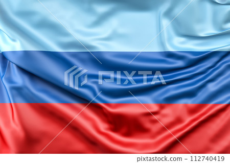 Ruffled Flag of Lugansk People's Republic. 3D Rendering 112740419
