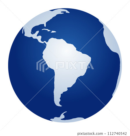 以南美洲為中心的地球向量圖，包含永續發展目標和生態圖像 112740542