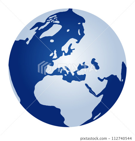 Earth vector illustration centered on Europe with SDGs and ecology images 112740544