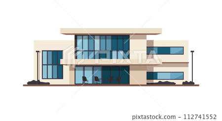 illustration of simple house isolated on white background,flat design icon vector illustration 112741552