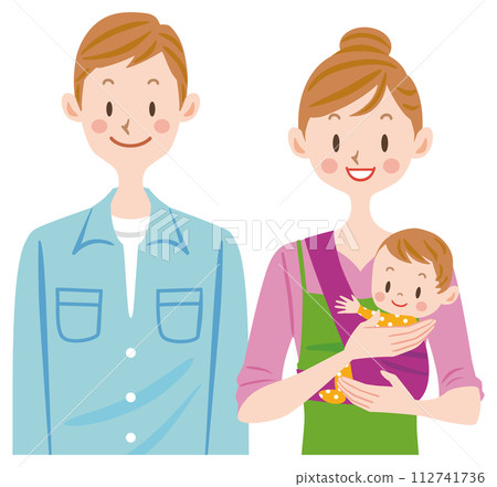 A mother holding a baby, a close couple, family A mother holding a baby, a close couple, family 112741736