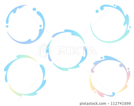 Colorful gradient water splash ring frame set 112741899