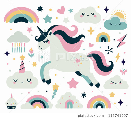 Illustration of a cute unicorn 112741997