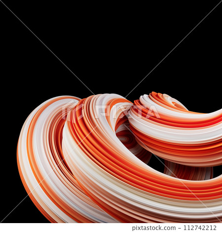 Abstract spiral shape on black background. 3d render illustration. Abstract spiral shape on black background. 3d render illustration. 112742212