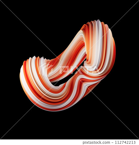 Abstract spiral shape on black background. 3d render illustration. Abstract spiral shape on black background. 3d render illustration. 112742213