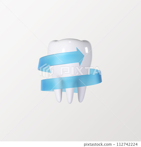 White tooth implant implant cut, healthy tooth or dental surgery. 112742224