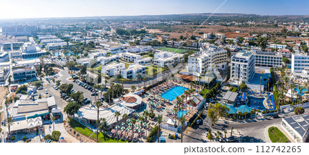 Panoramic aerial view of Ayia Napa cityscape. Famagusta District, Cyprus 112742265