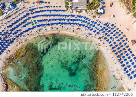 Top view of Vathia Gonia beach, Ayia Napa, Famagusta, Cyprus 112742266