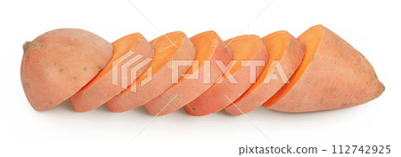 Sweet potato isolated on white background with full depth of field Sweet potato isolated on white background with full depth of field 112742925
