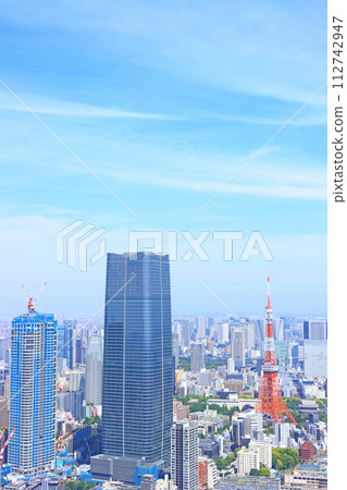 Scenery of Azabudai Hills Mori JP Tower and Tokyo Tower, Minato-ku, Tokyo Scenery of Azabudai Hills Mori JP Tower and Tokyo Tower, Minato-ku, Tokyo 112742947