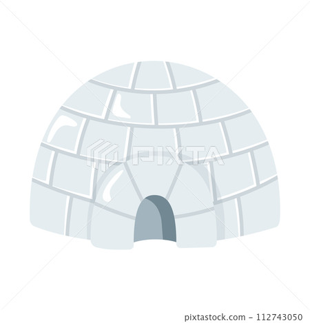 Igloo ice house design element icon in flat style. Vector illustration Igloo ice house design element icon in flat style. Vector illustration 112743050