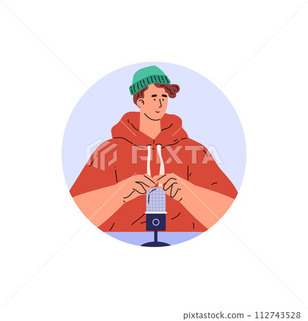 Cheerful ASMR artist vector illustration 112743528
