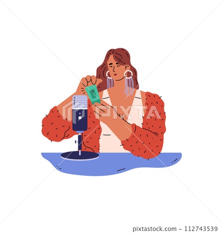 ASMR recording session vector illustration ASMR recording session vector illustration 112743539