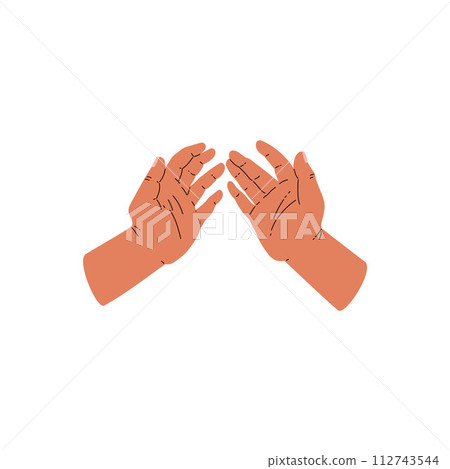 Open palms gesture vector illustration 112743544