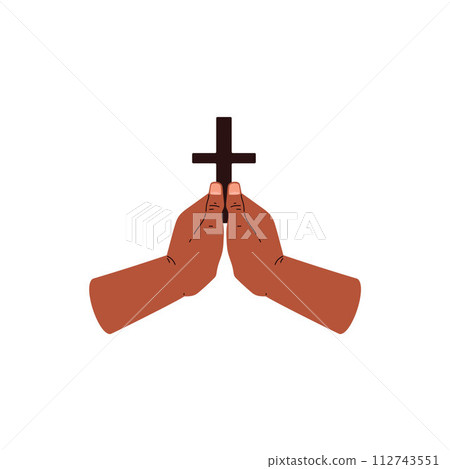 Prayer with cross vector illustration Prayer with cross vector illustration 112743551