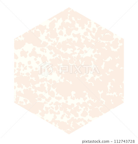 Simple empty hexagon with texture isolated on white background. Template for design. Vector illustration. 112743728