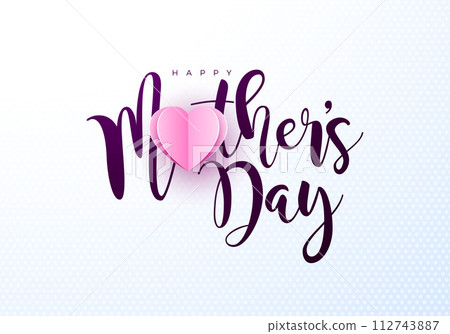 Happy Mothers Day Postcard Design with Paper Hearts and Typography Lettering on White Background. Vector Best Mom Celebration Design with Symbol of Love for Greeting Card, Banner, Flyer, Invitation Happy Mothers Day Postcard Design with Paper Hearts and Typography Lettering on White Background. Vector Best Mom Celebration Design with Symbol of Love for Greeting Card, Banner, Flyer, Invitation 112743887