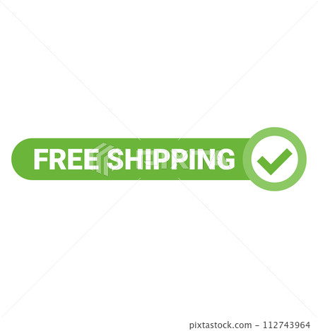 vector free shipping label on white background 112743964