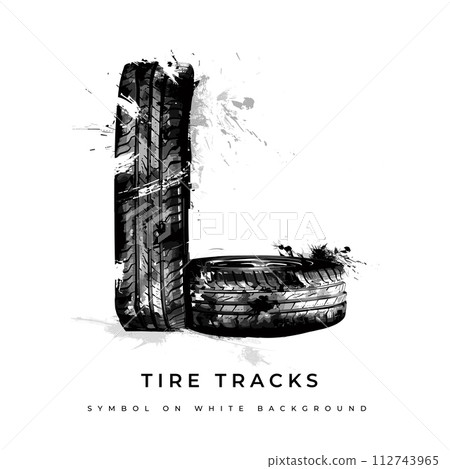 Tire font. Letter L. Vector 112743965