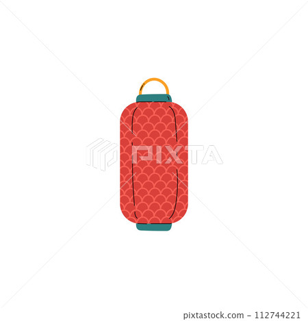 Japanese paper lantern flat style, vector illustration 112744221
