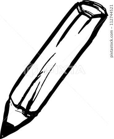 Dry Brush Grunge Pencil Icon 112744521