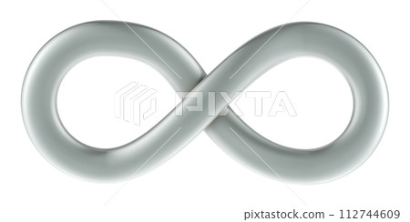 Silver Infinity Symbol, 3D rendering 112744609
