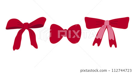 Collection of hand drawn ribbon bows isolated. Decorative elements for holiday invitations and birthday cards.Vector illustration... Collection of hand drawn ribbon bows isolated. Decorative elements for holiday invitations and birthday cards.Vector illustration... 112744723