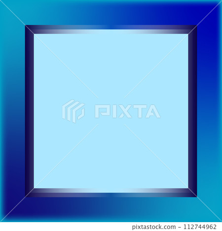 Blue-blue mirror frame on white background 112744962