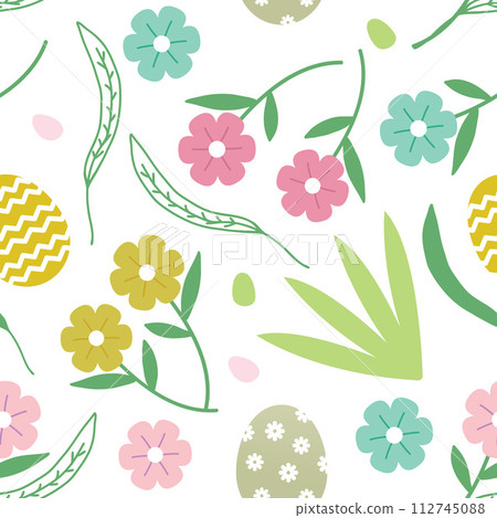 Seamless pattern Easter Day flat design. Hand drawing vector illustration. Seamless pattern Easter Day flat design. Hand drawing vector illustration. 112745088