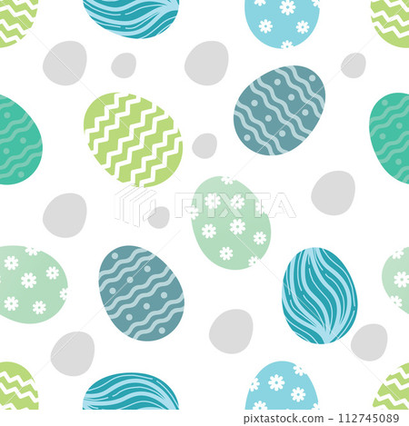 Seamless pattern of hand drawing eggs, Easter Day background. Seamless pattern of hand drawing eggs, Easter Day background. 112745089