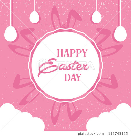 Easter Day greetings hand-drawn social media post. Vector illustration Easter Day greetings hand-drawn social media post. Vector illustration 112745125