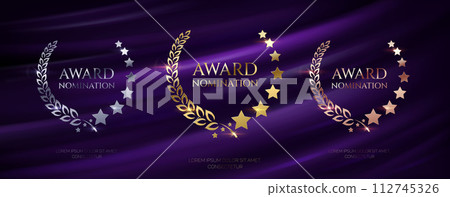 Laurel wreathes for award nominations illustration set 112745326