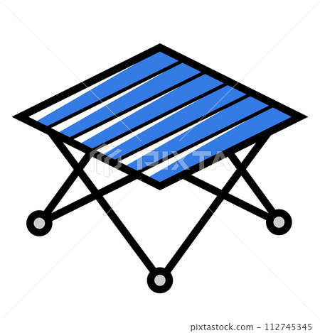 Tourist folding table icon. Travel camping equipment for survival in outdoor. 112745345