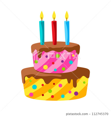 Happy Birthday cake. Celebration or holiday item. 112745370