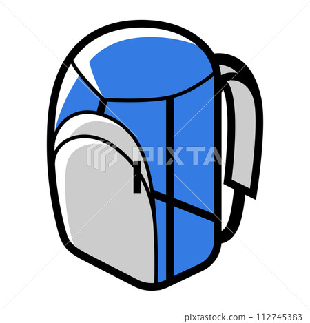 Tourist backpack icon. Travel camping equipment for survival in outdoor. 112745383