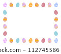 Rectangular frame of colorful easter eggs 112745586