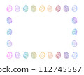 Rectangular frame of colorful easter eggs 112745587