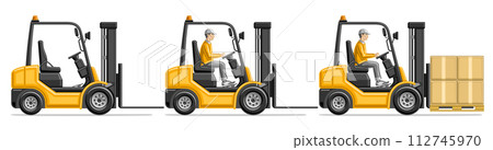 Vector illustration of Forklift Trucks 112745970