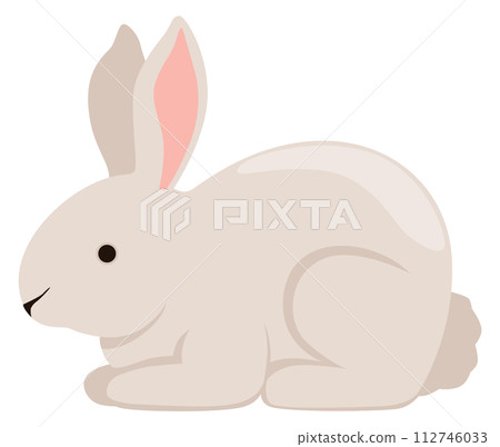 Bunny animal. Cute white rabbit pet cartoon icon 112746033