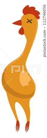 Rubber chicken toy cartoon icon. Pet chew accessory 112746056