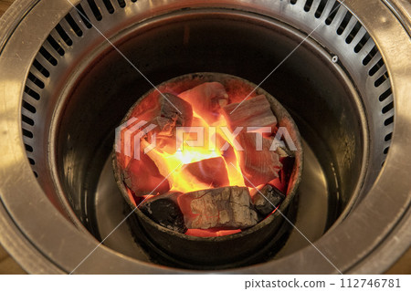 Korean style barbecue. Charcoal fire Korean style barbecue. Charcoal fire 112746781