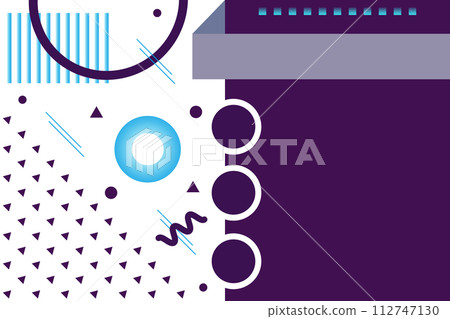 Abstract background with geometric elements in Memphis style. Background with place for your text. Vector illustration. Abstract background with geometric elements in Memphis style. Background with place for your text. Vector illustration. 112747130