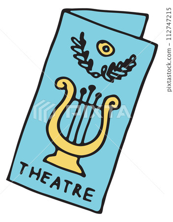 Program doodle. Theater booklet color drawing. Show description Program doodle. Theater booklet color drawing. Show description 112747215