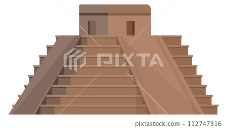 Peruvian pyramid cartoon icon. Aztec ethnic building 112747316