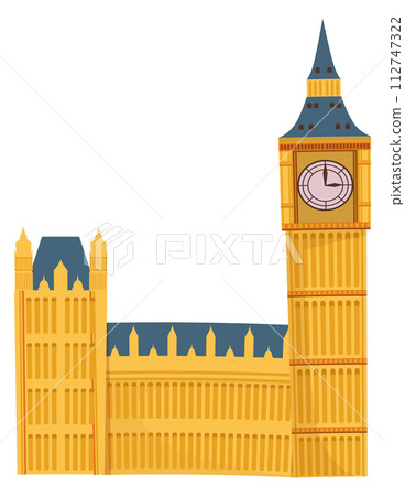 Big ben tower. British landmark cartoon icon 112747322