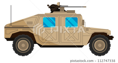 Armored car cartoon icon. Military transport side view 112747338